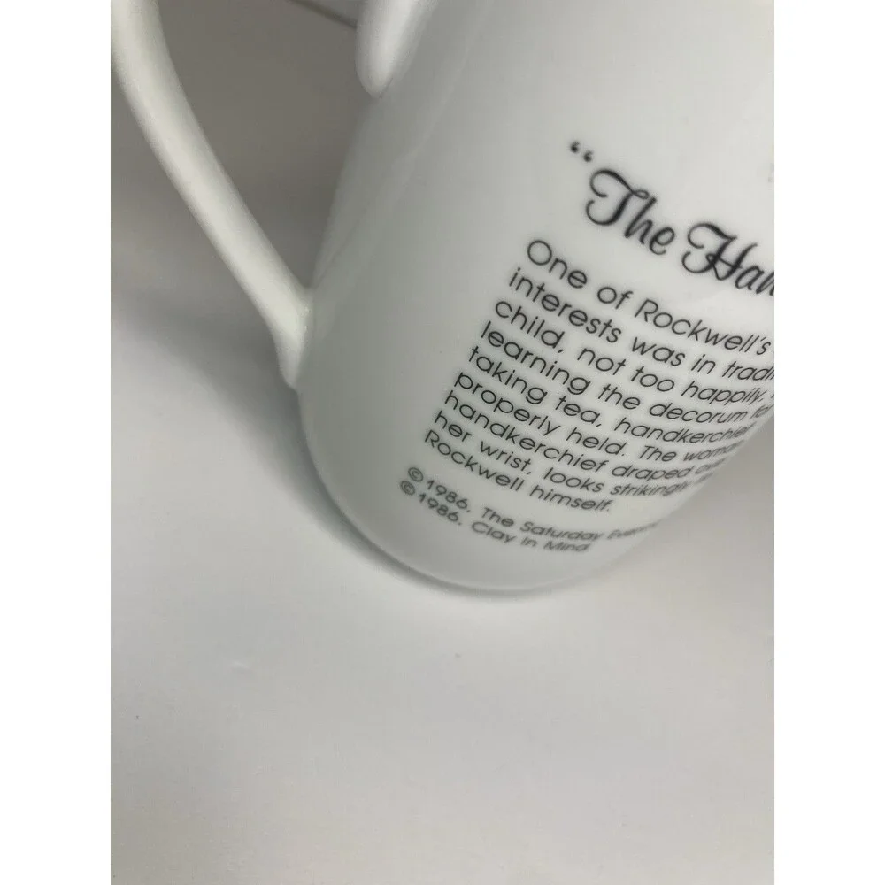 Norman Rockwell Coffee Cup Mug The Saturday Evening Post 1986 The Handkerchiefs